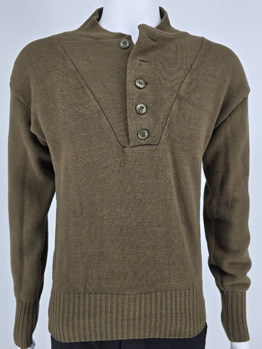 Vintage 1994 Men's U.S. Army Mitt's Nitts Acrylic Olive Drab OD Sweater (M)